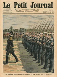 Marines in parata alla rassegna del 14 luglio, illustrazione da 